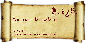 Maczner Árpád névjegykártya