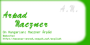 arpad maczner business card