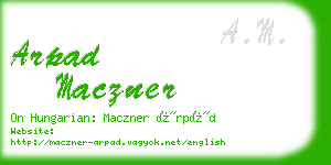arpad maczner business card